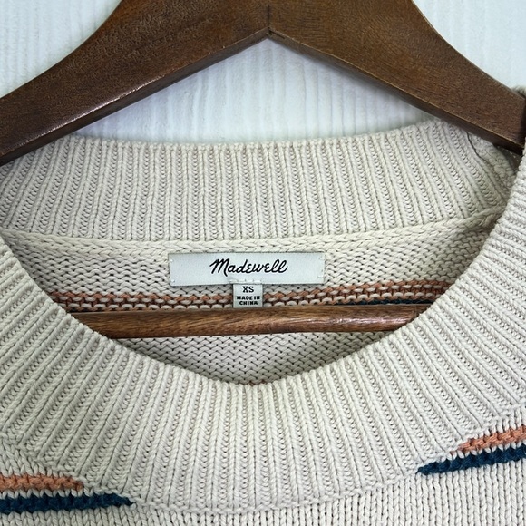 Madewell -Brownstone Colorful Stripe Side Button Long Sleeve Sweater Size XS - Picture 9 of 12